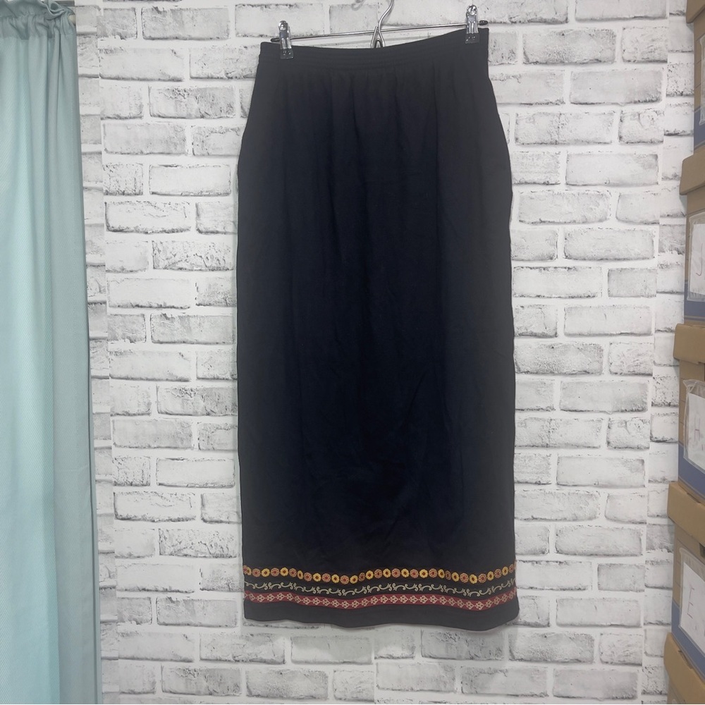 Bechamel Black Maxi Pull On Skirt Back Slit w/Pockets NWT  Small